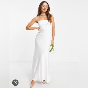 ASOS Astrid satin square neck wedding dress